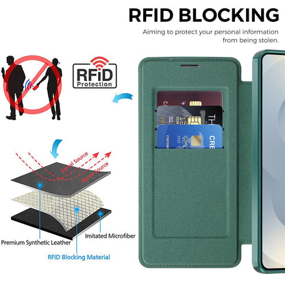 MagSafe Hülle für Samsung Galaxy S26, Techsuit, SmartMag Book, Grün