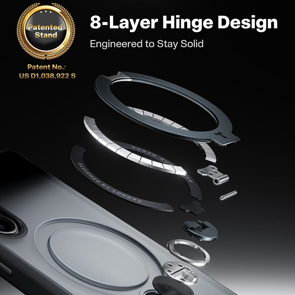 MagSafe Hülle für Samsung Galaxy S26, Torras, Ostand Spin, Schwarz