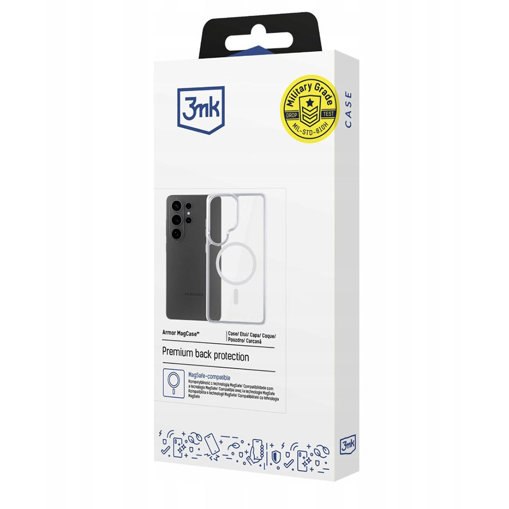 MagSafe Hülle für Samsung Galaxy S26 Ultra, 3MK, Armor MagCase, Transparent