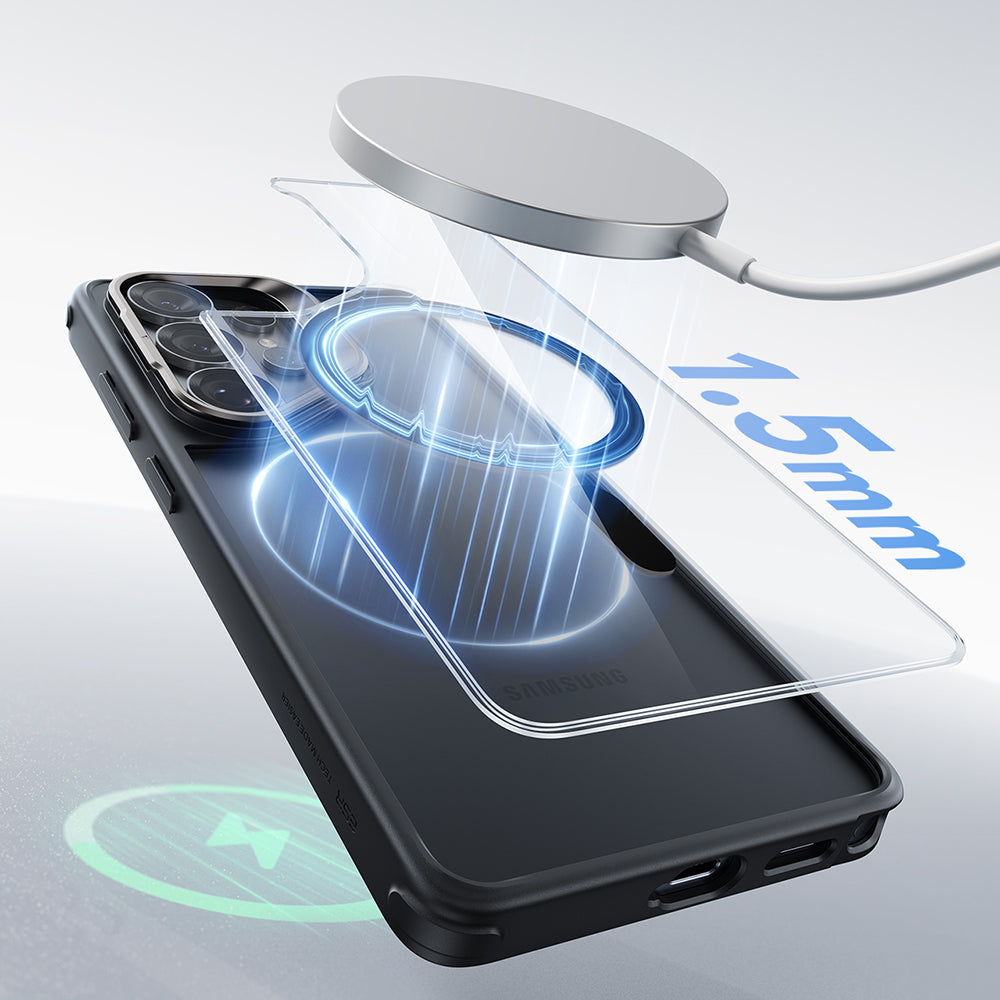MagSafe Hülle für Samsung Galaxy S26 Ultra, ESR, Classic Hybrid Kickstand, Schwarz Transparent
