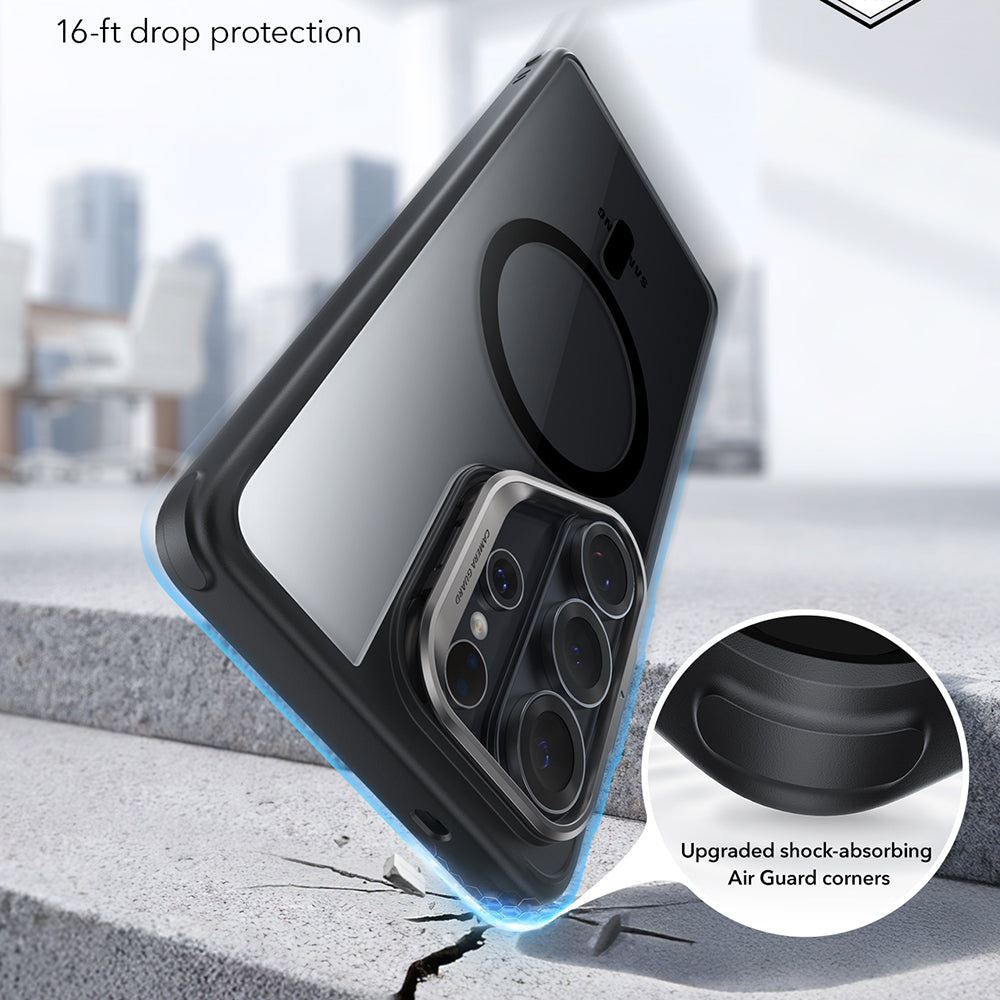 MagSafe Hülle für Samsung Galaxy S26 Ultra, ESR, Classic Hybrid Kickstand, Schwarz Transparent