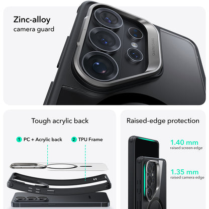 MagSafe Hülle für Samsung Galaxy S26 Ultra, ESR, Classic Hybrid Kickstand, Schwarz Transparent