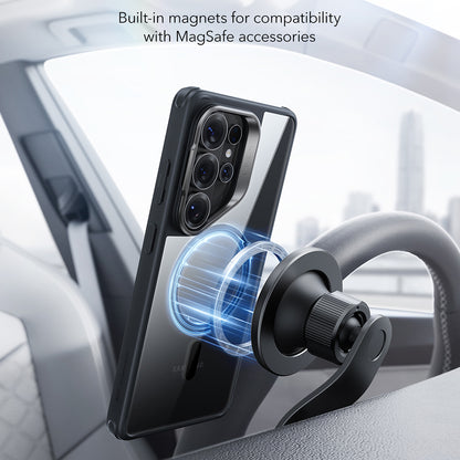 MagSafe Hülle für Samsung Galaxy S26 Ultra, ESR, Classic Hybrid Kickstand, Schwarz Transparent