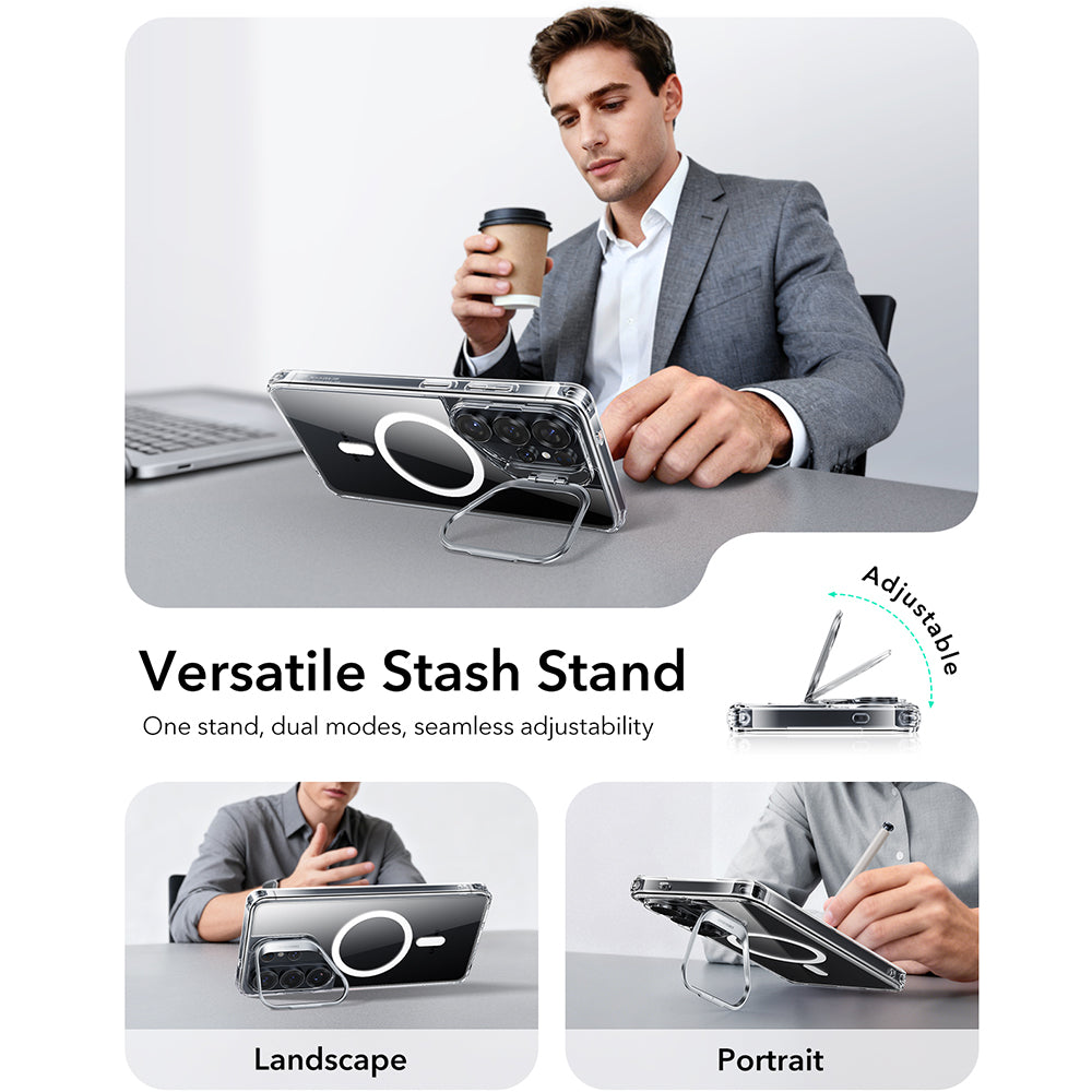 MagSafe Hülle für Samsung Galaxy S26 Ultra, ESR, Classic Hybrid Kickstand, Transparent