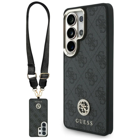 MagSafe Hülle für Samsung Galaxy S26 Ultra S948, GUESS, 4G Big Rhinestone Triangle Strap, Schwarz