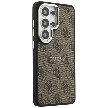 MagSafe Hülle für Samsung Galaxy S26 Ultra S948, Guess, 4G Embossed Ring, Braun
