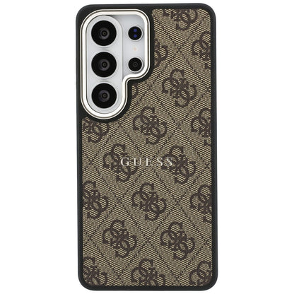 MagSafe Hülle für Samsung Galaxy S26 Ultra S948, Guess, 4G Embossed Ring, Braun