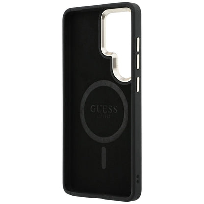 MagSafe Hülle für Samsung Galaxy S26 Ultra S948, Guess, 4G Embossed Ring, Braun