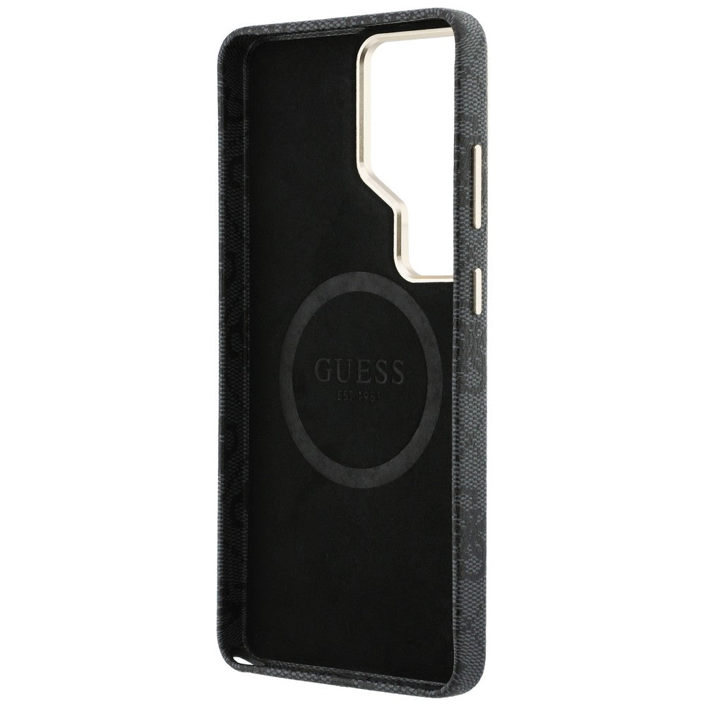 MagSafe Hülle für Samsung Galaxy S26 Ultra S948, Guess, 4G Triangle Logo, Schwarz