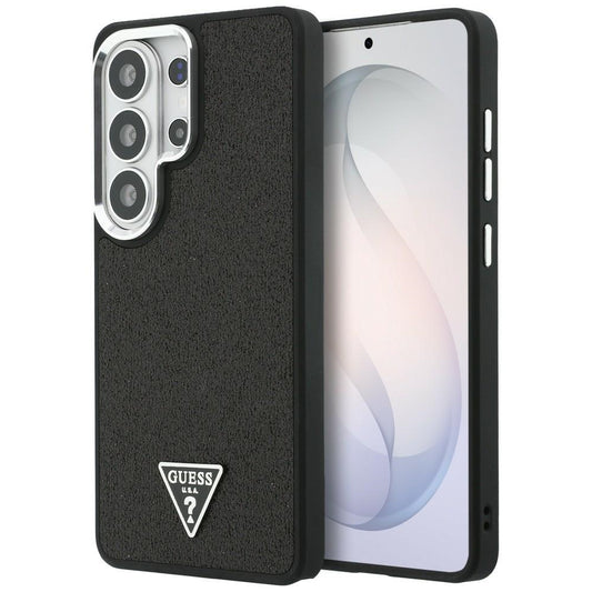 MagSafe Hülle für Samsung Galaxy S26 Ultra S948, Guess, Fixed Glitter Triangle Logo, Schwarz