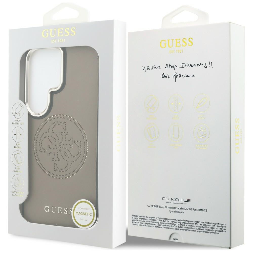 MagSafe Hülle für Samsung Galaxy S26 Ultra S948, Guess, Perforated Logo, Braun