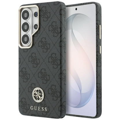 MagSafe Hülle für Samsung Galaxy S26 Ultra S948, Guess, Strass Round Logo, Schwarz