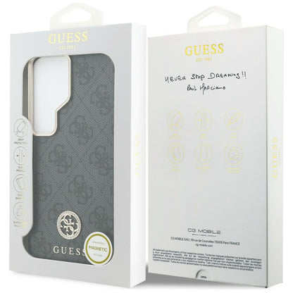 MagSafe Hülle für Samsung Galaxy S26 Ultra S948, Guess, Strass Round Logo, Schwarz