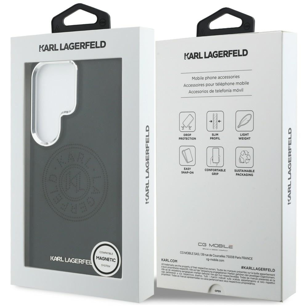 MagSafe Hülle für Samsung Galaxy S26 Ultra S948, Karl Lagerfeld, Karl Round Point Logo, Schwarz