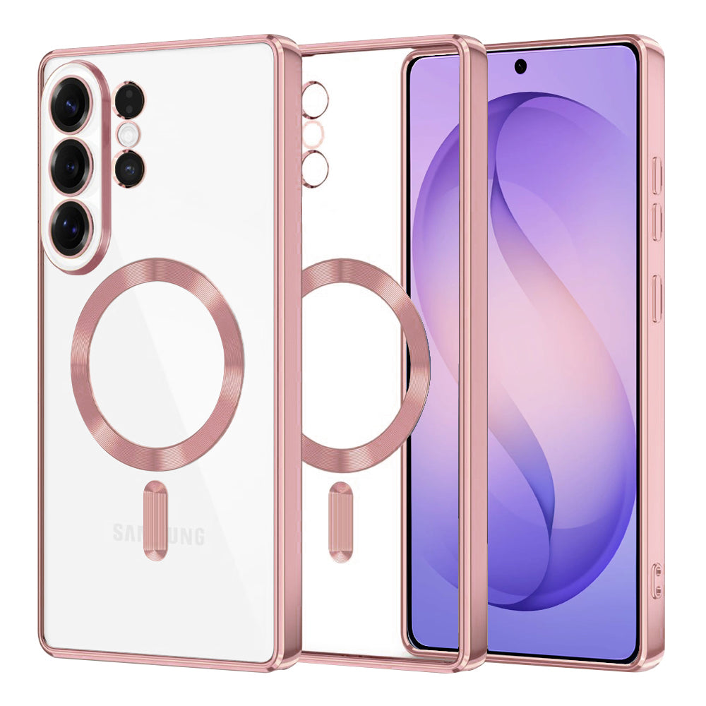 MagSafe Hülle für Samsung Galaxy S26 Ultra, Techsuit, Luxury Crystal, Rosa