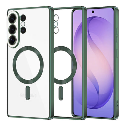 MagSafe Hülle für Samsung Galaxy S26 Ultra, Techsuit, Luxury Crystal, Dunkelgrün