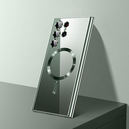 MagSafe Hülle für Samsung Galaxy S26 Ultra, Techsuit, Luxury Crystal, Dunkelgrün