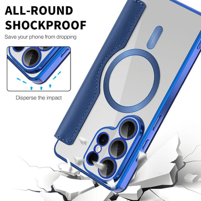 MagSafe Hülle für Samsung Galaxy S26 Ultra, Techsuit, SmartMag Book, Blau