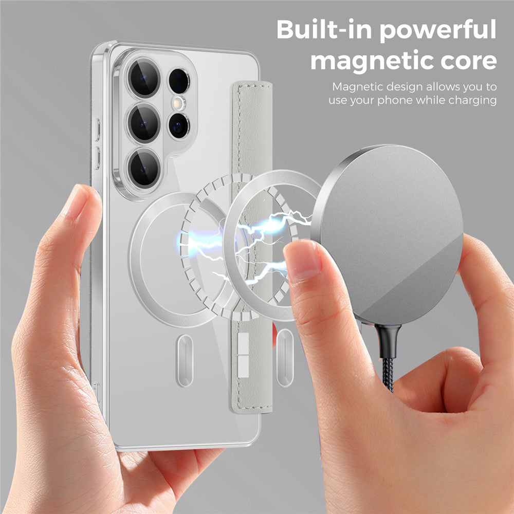 MagSafe Hülle für Samsung Galaxy S26 Ultra, Techsuit, SmartMag Book, Grau