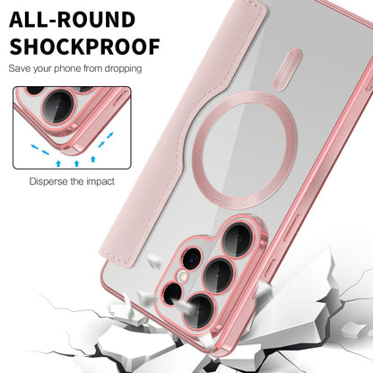 MagSafe Hülle für Samsung Galaxy S26 Ultra, Techsuit, SmartMag Book, Rosa