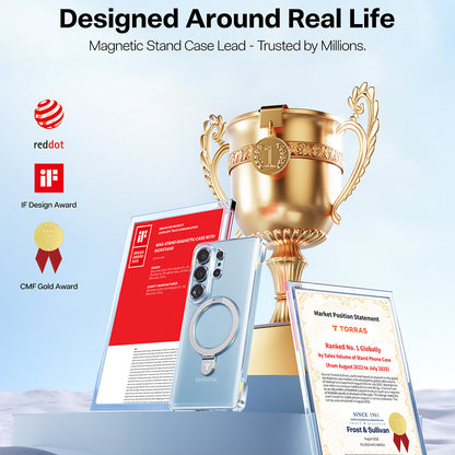 MagSafe Hülle für Samsung Galaxy S26 Ultra, Torras, Ostand Slim, Transparent