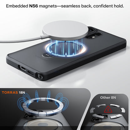 MagSafe Hülle für Samsung Galaxy S26 Ultra, Torras, Ostand Spin, Schwarz