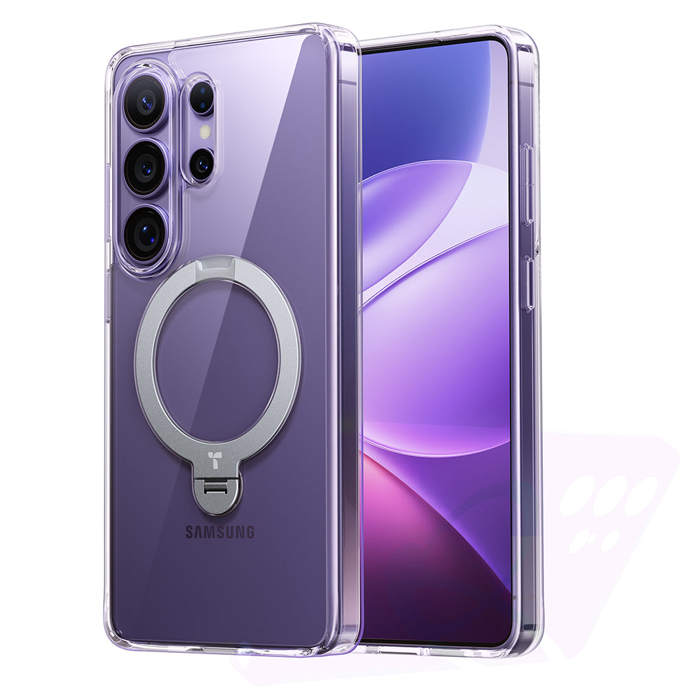 MagSafe Hülle für Samsung Galaxy S26 Ultra, Torras, Ostand Spin, Transparent