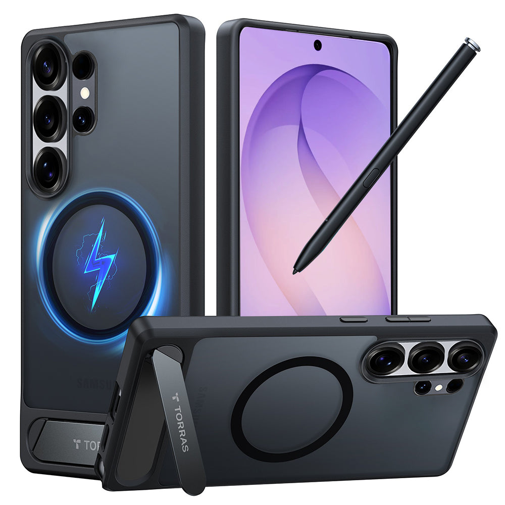 MagSafe Hülle für Samsung Galaxy S26 Ultra, Torras, Pstand, Schwarz