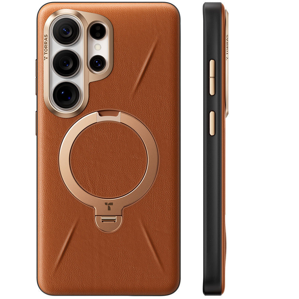 MagSafe Hülle für Samsung Galaxy S26 Ultra, Torras, QPRO Leather, Braun