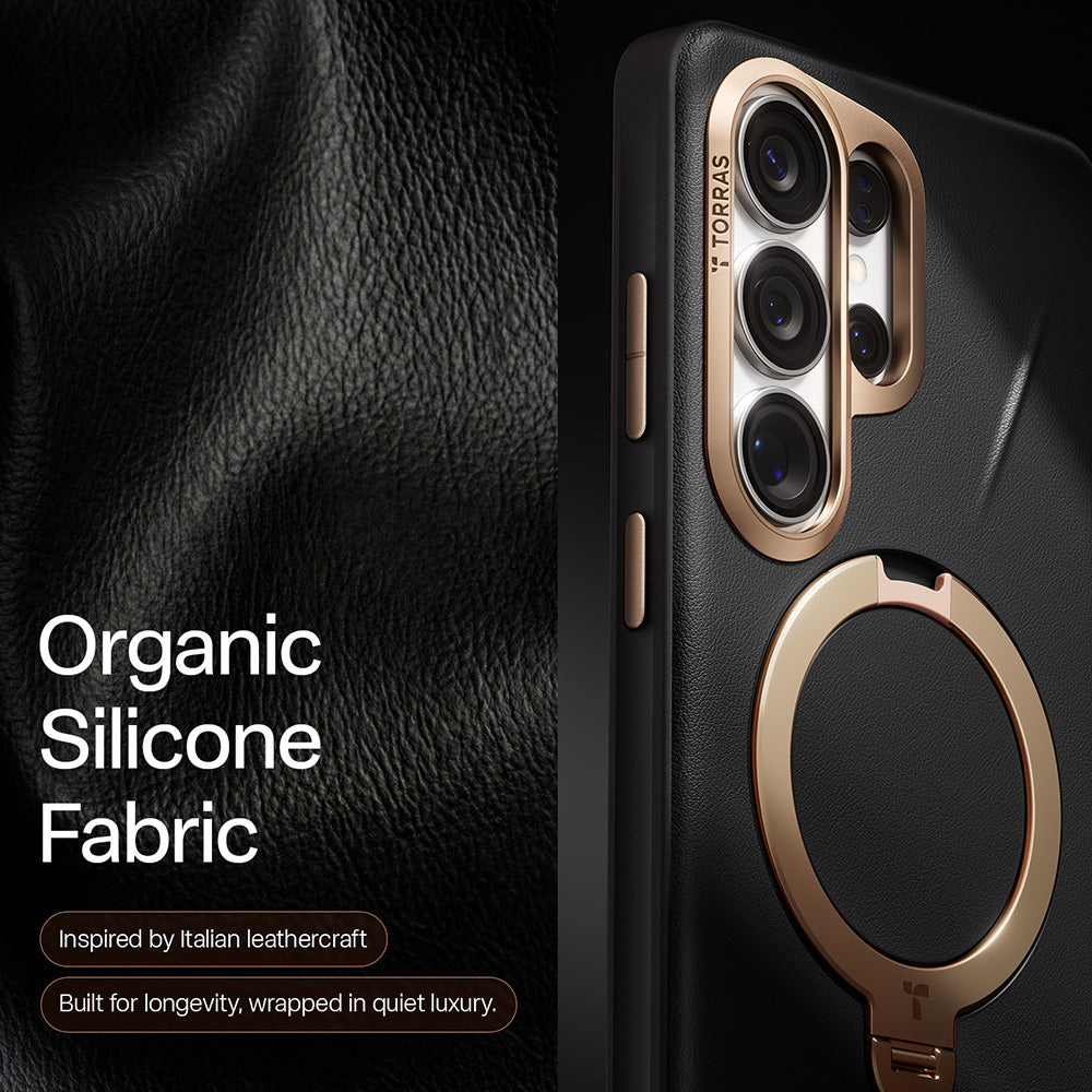 MagSafe Hülle für Samsung Galaxy S26 Ultra, Torras, QPRO Leather, Schwarz