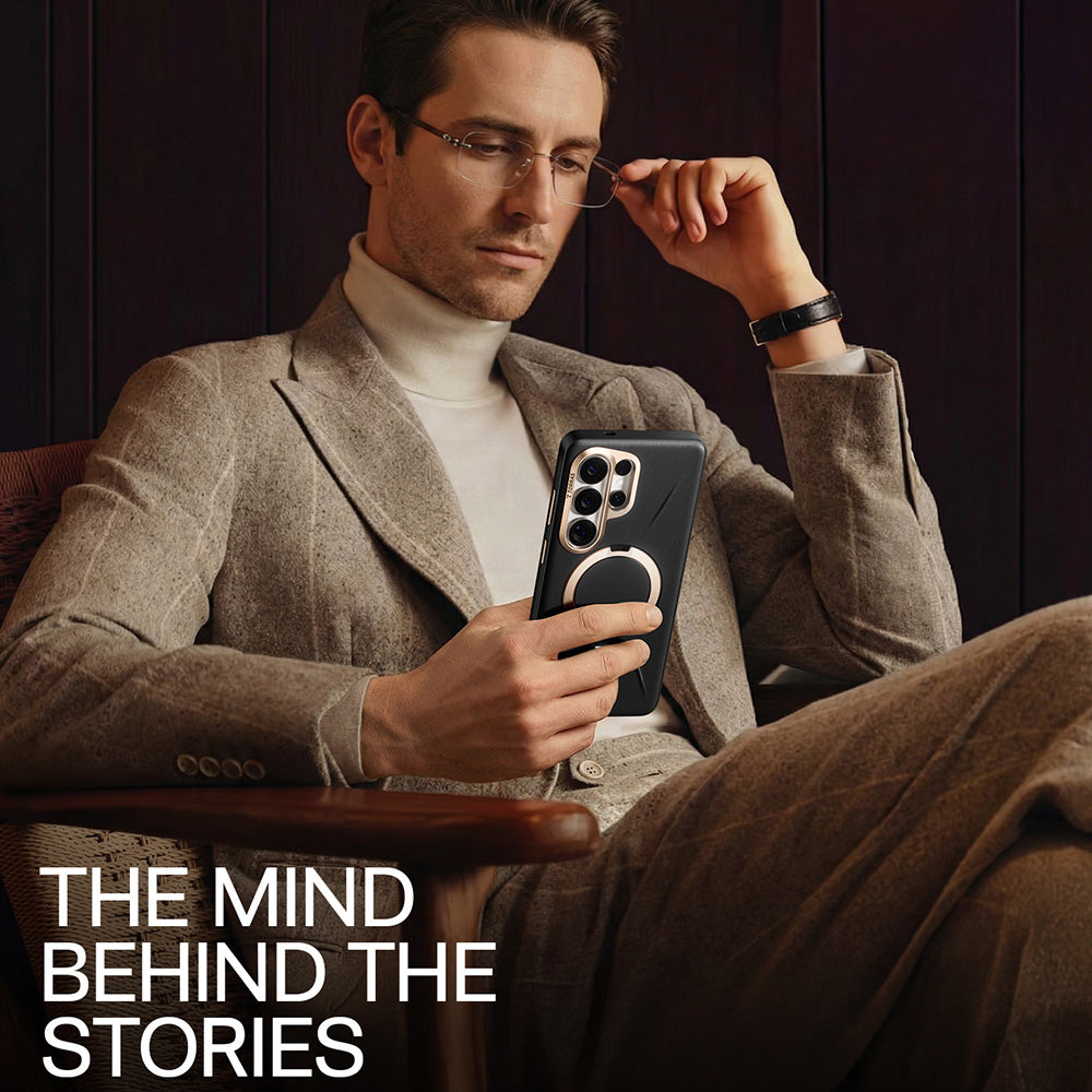 MagSafe Hülle für Samsung Galaxy S26 Ultra, Torras, QPRO Leather, Schwarz