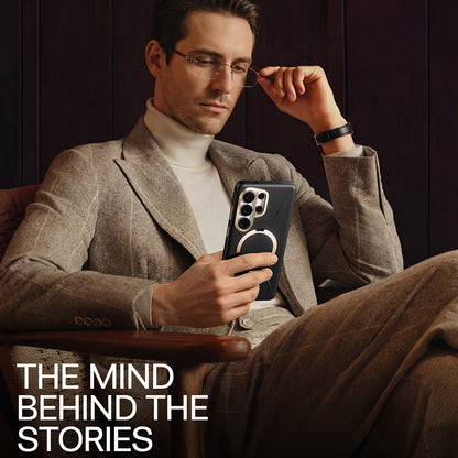 MagSafe Hülle für Samsung Galaxy S26 Ultra, Torras, QPRO Leather, Schwarz