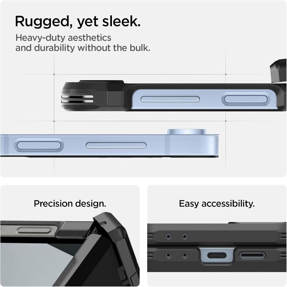 MagSafe Hülle für Samsung Galaxy Z Flip7 FE F761 / Z Flip6 F741, Spigen, Tough Armor Pro, Schwarz ACS09807