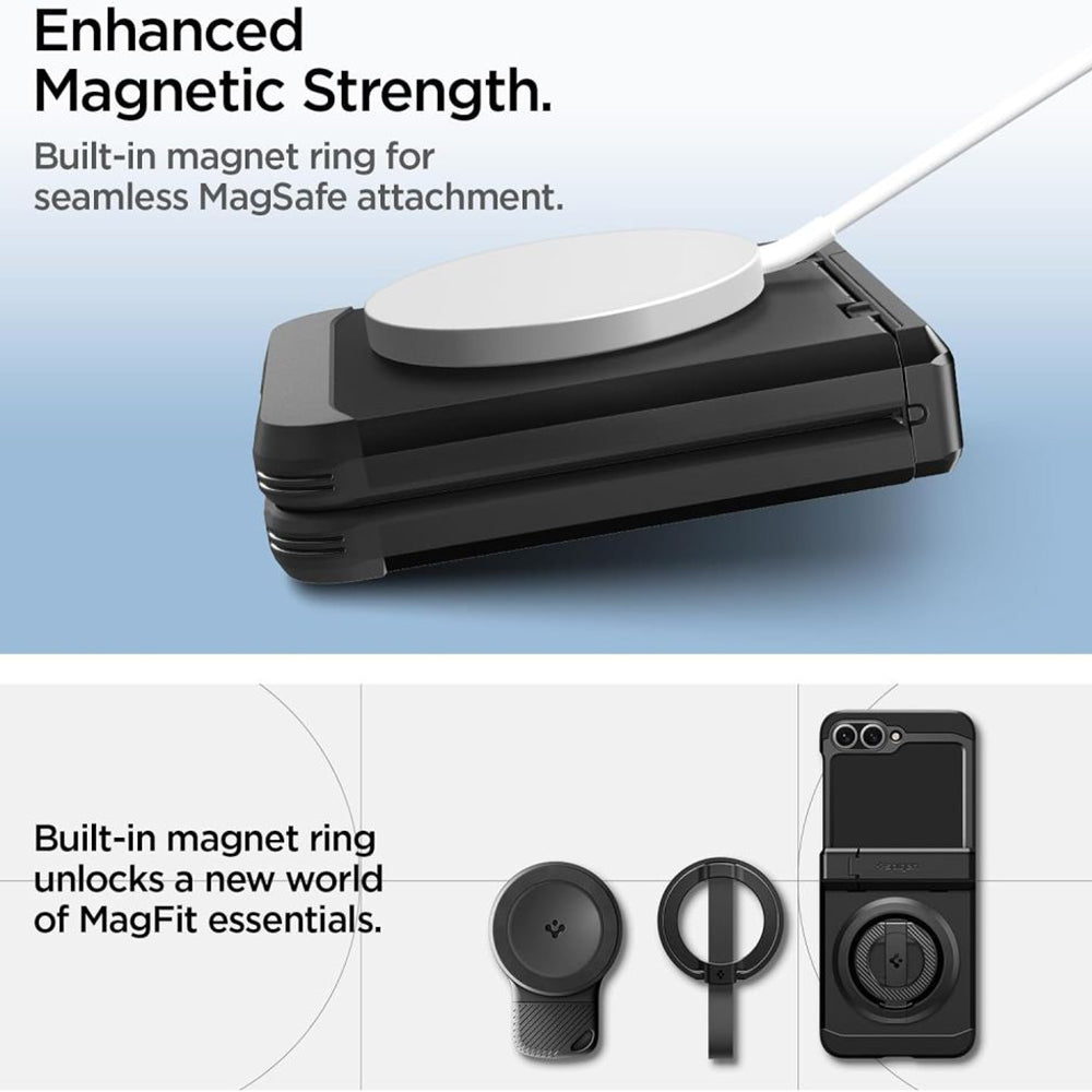 MagSafe Hülle für Samsung Galaxy Z Flip7 FE F761 / Z Flip6 F741, Spigen, Tough Armor Pro, Schwarz ACS09807