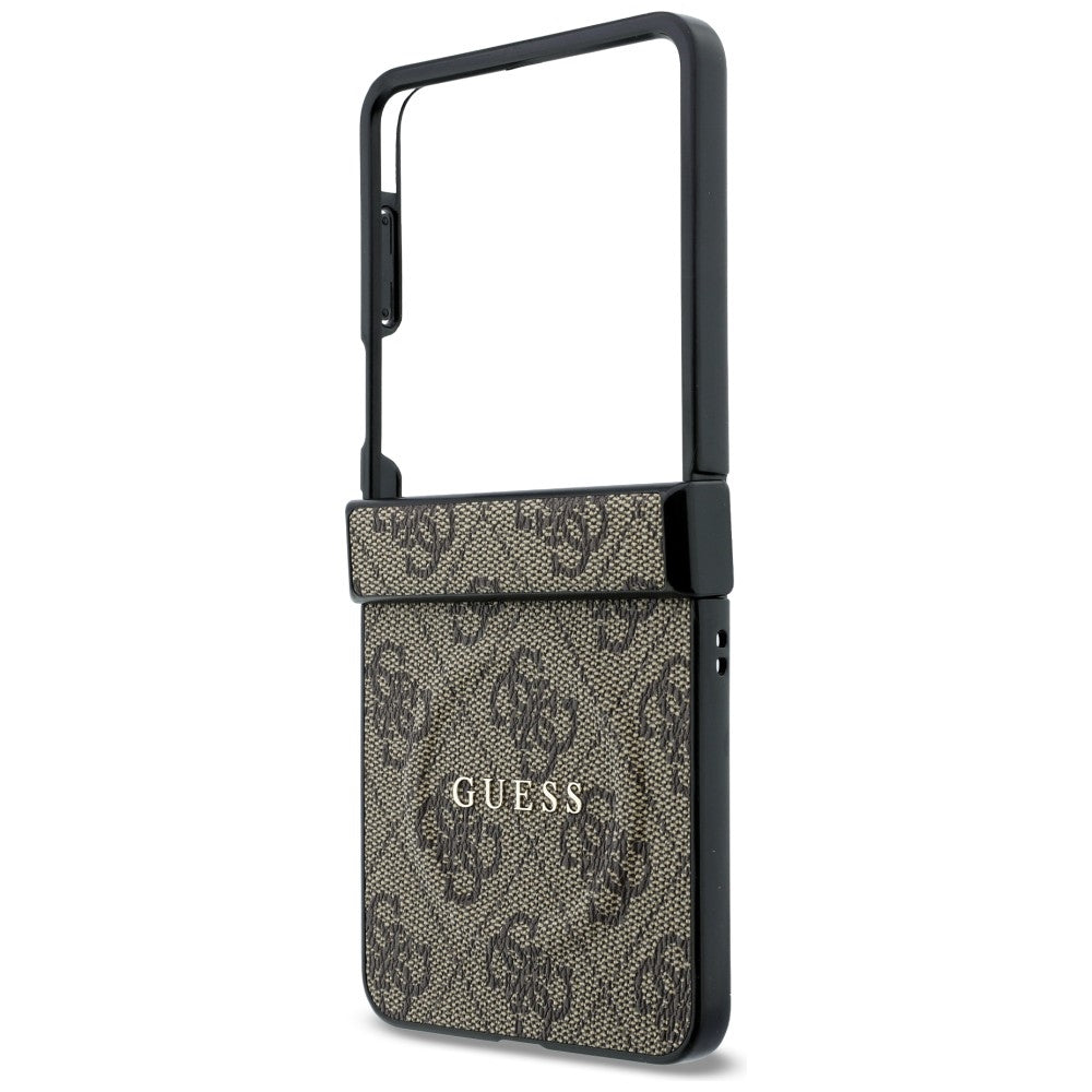 MagSafe-Hülle für Samsung Galaxy Z Flip8 F776, Guess, 4G Leather Classic, Braun