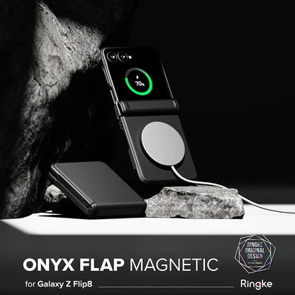 MagSafe-Hülle für Samsung Galaxy Z Flip8 F776, Ringke, Onyx Flap, Schwarz