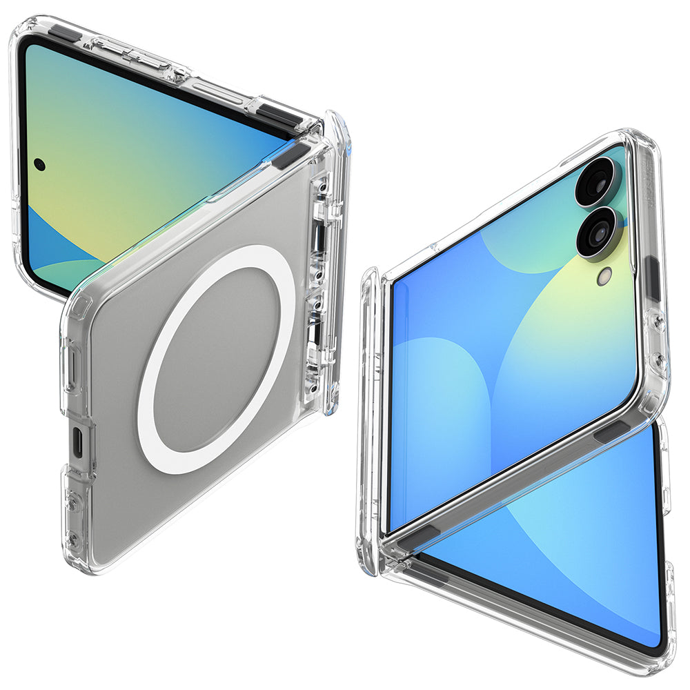 MagSafe-Hülle für Samsung Galaxy Z Flip8 F776, Spigen, Ultra Hybrid Pro, Transparent Weiß ACS11524