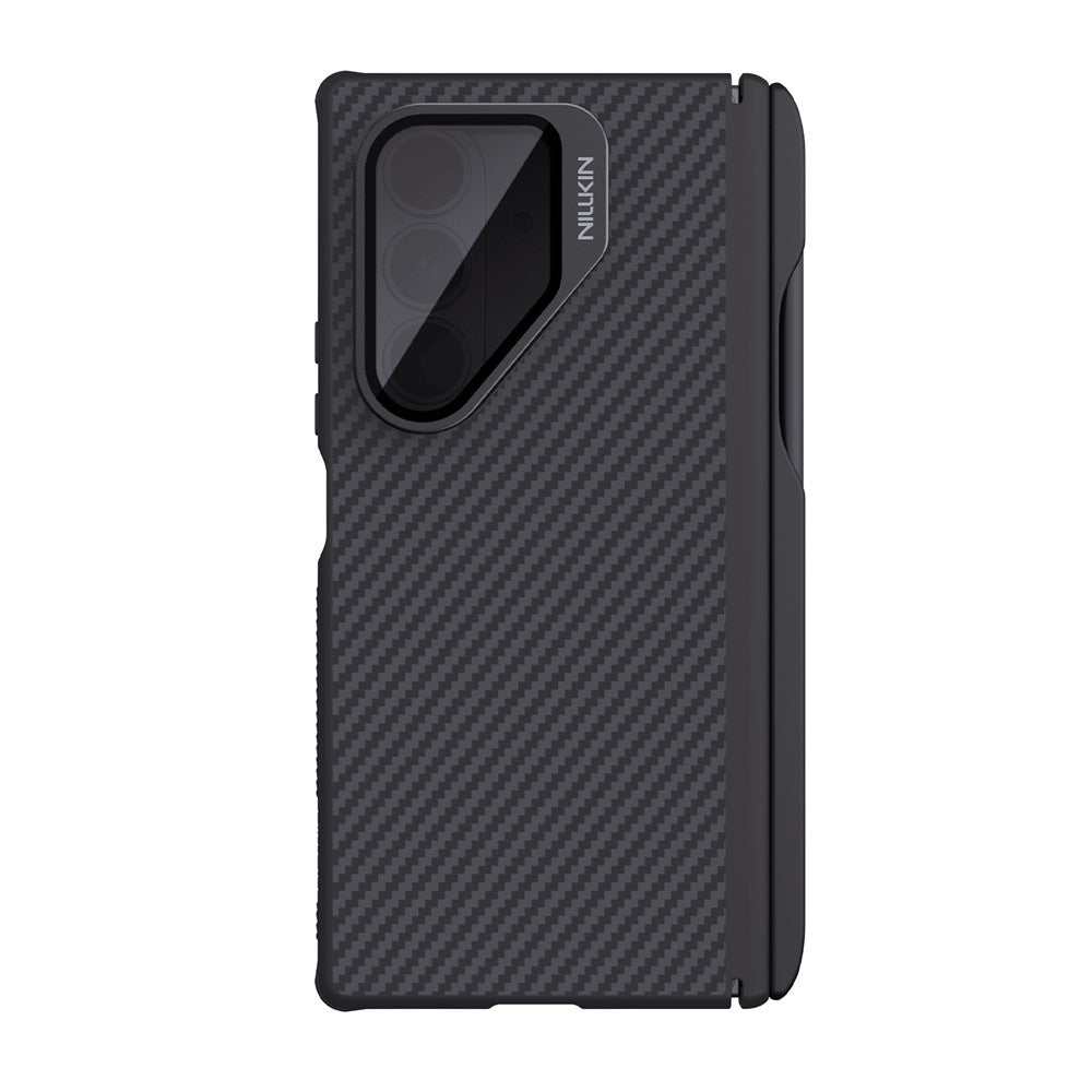 MagSafe-Hülle für Samsung Galaxy Z Fold7 F966, Nillkin, CarboProp mit transparentem schwarzem Objektivschutz und S-Pen-Halter, Schwarz