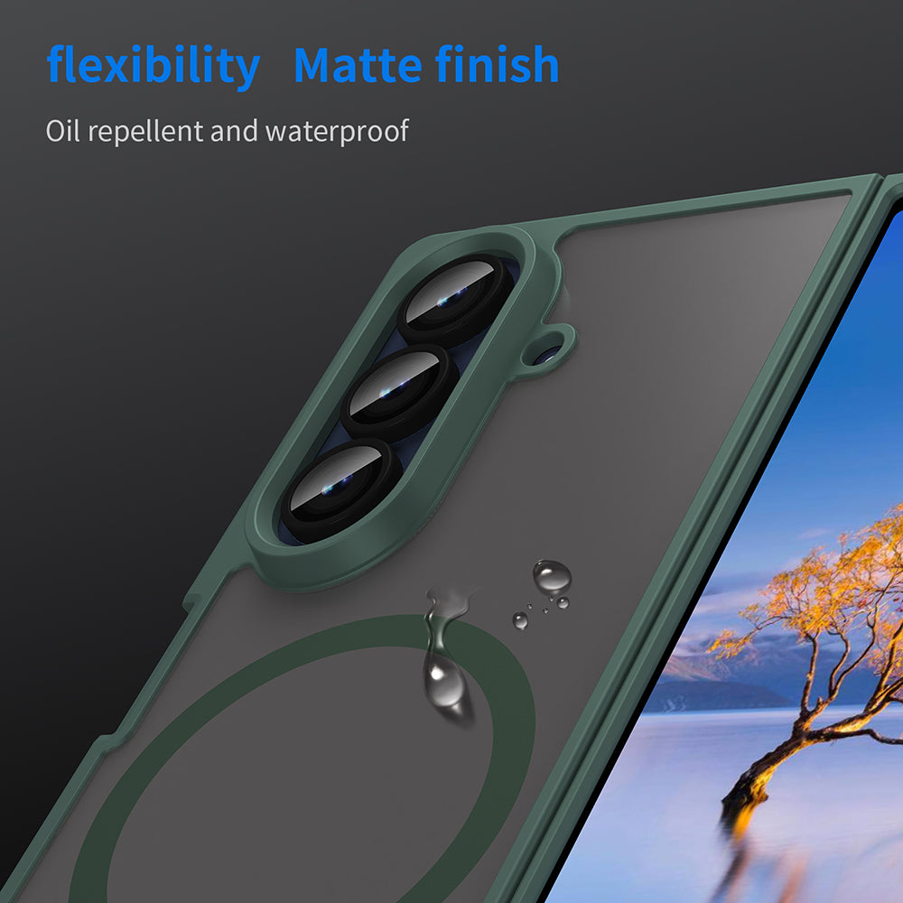 MagSafe-Hülle für Samsung Galaxy Z Fold7 F966, Techsuit, HaloFrost II, Grün