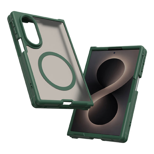 MagSafe Case for Samsung Galaxy Z Fold8 F971, Techsuit, HaloFrost II, Green