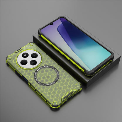 MagSafe-Hülle für Xiaomi Poco C75 / Redmi 14C, Techsuit, HoneyComb Shield, Grün