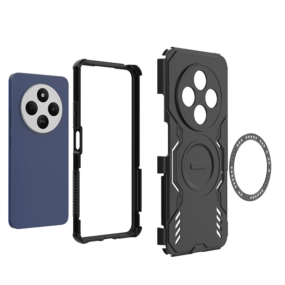 MagSafe-Hülle für Xiaomi Poco C75 / Redmi 14C, Techsuit, ArmorMag, Schwarz