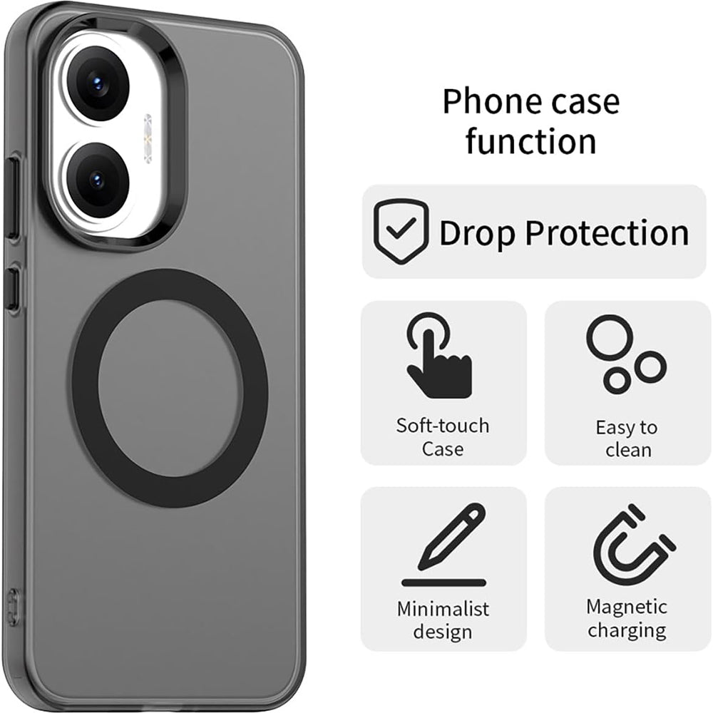 MagSafe-Hülle für Xiaomi Poco F7, Techsuit, CandyCase, Schwarz