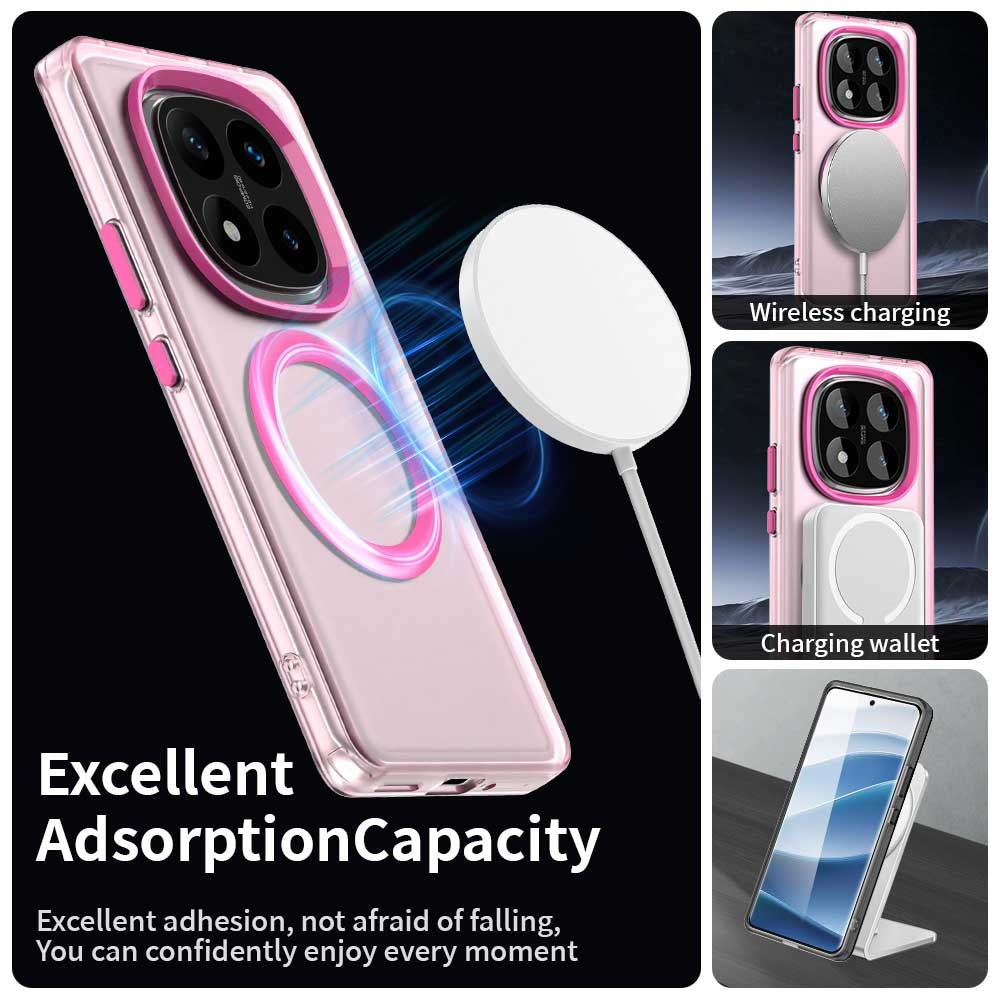 MagSafe-Hülle für Xiaomi Poco X7 / Redmi Note 14 Pro 5G, Techsuit, CandyCase, Rosa