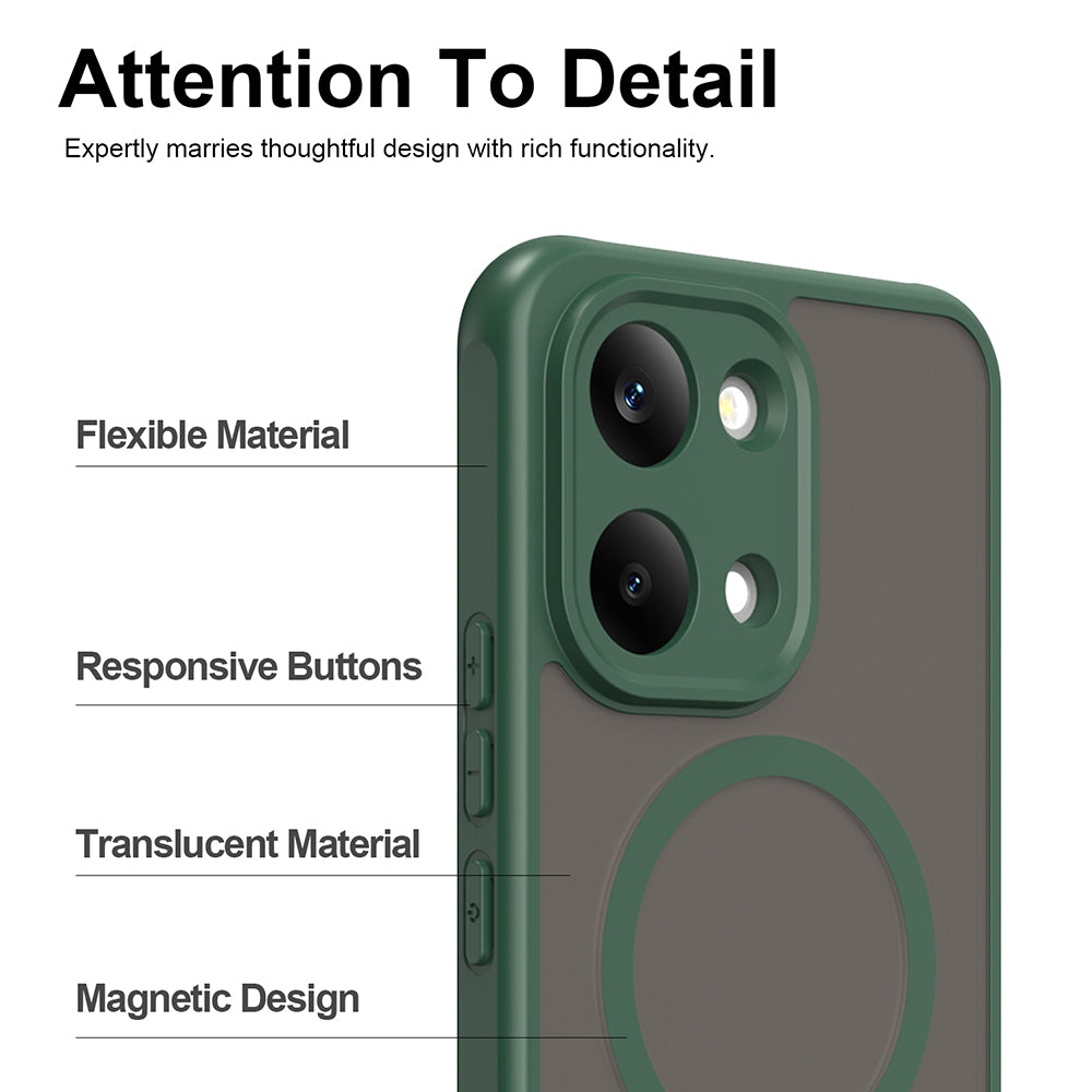 MagSafe Case for Xiaomi Poco X8 Pro Max, Techsuit, HaloFrost II, Green