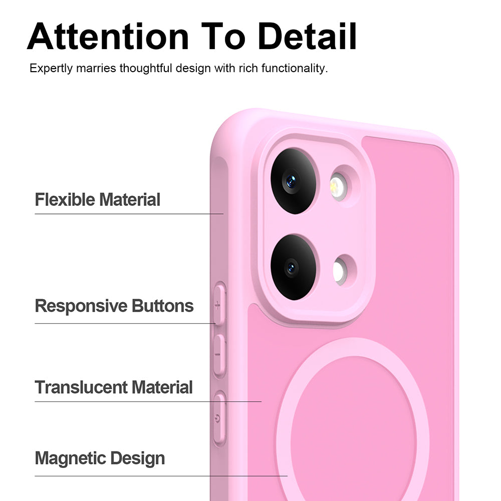 MagSafe-Hülle für Xiaomi Redmi 17 5G / 17 4G, Techsuit, HaloFrost II, Rosa