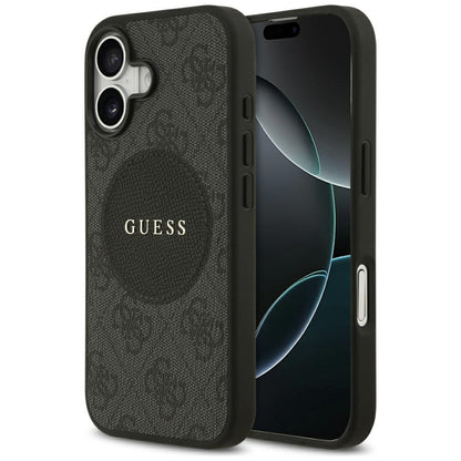 MagSafe Hülle für Apple iPhone 17, Guess, 4G Circle Classic Logo, Schwarz