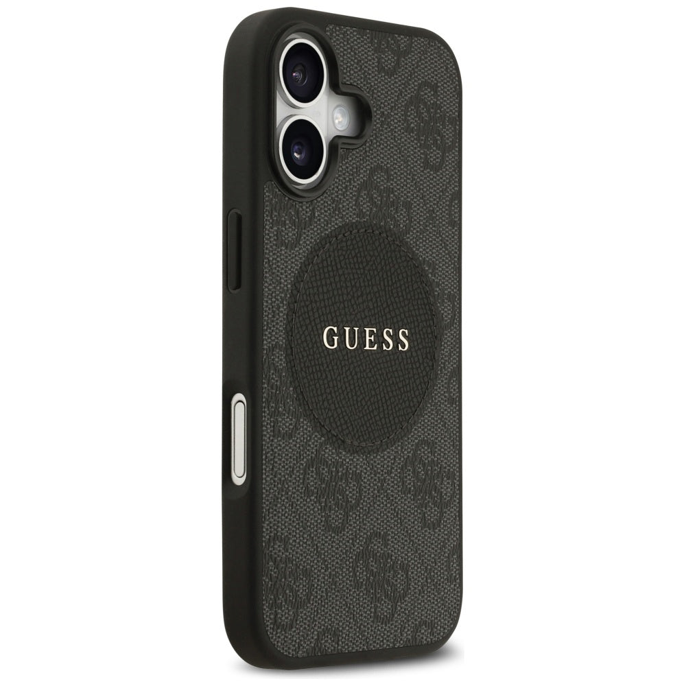 MagSafe Hülle für Apple iPhone 17, Guess, 4G Circle Classic Logo, Schwarz
