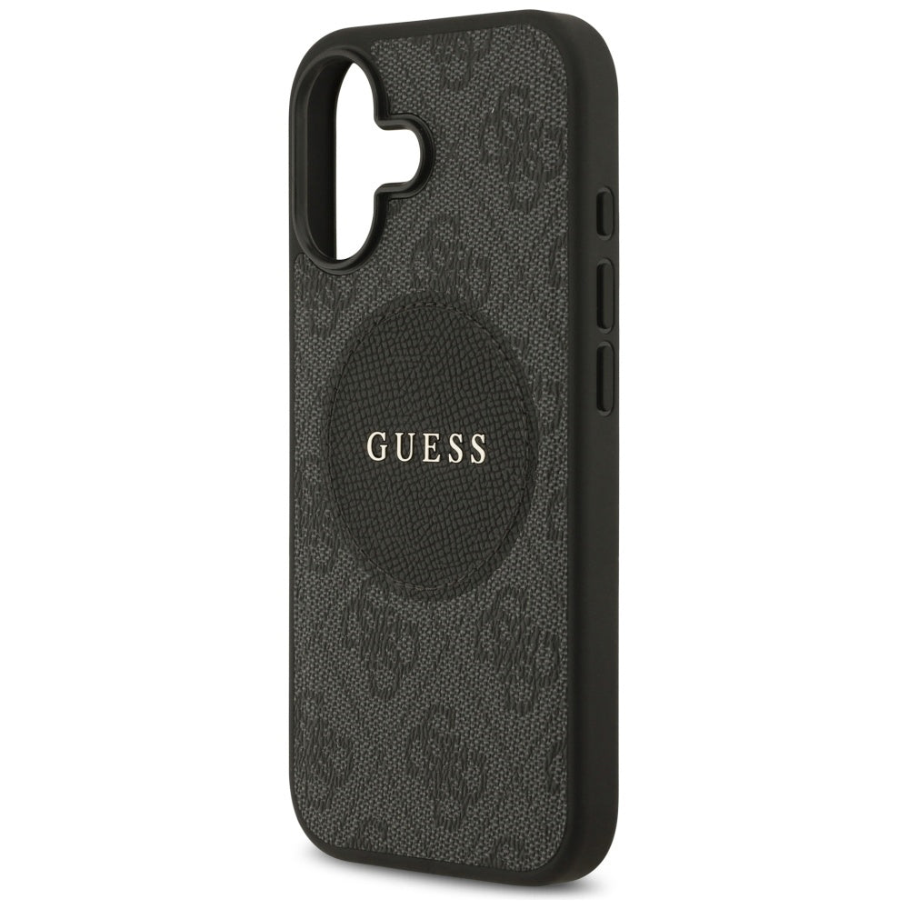 MagSafe Hülle für Apple iPhone 17, Guess, 4G Circle Classic Logo, Schwarz