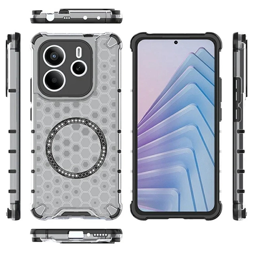 MagSafe-Hülle für Xiaomi Redmi Note 14 5G, Techsuit, HoneyComb Shield, Weiß